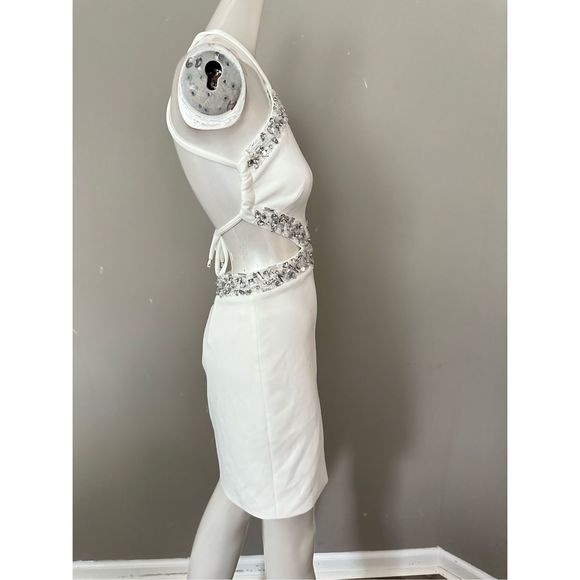 NWT PATBO Hand-beaded Halterneck Mini Dress US 2 $995 - Picture 9 of 11